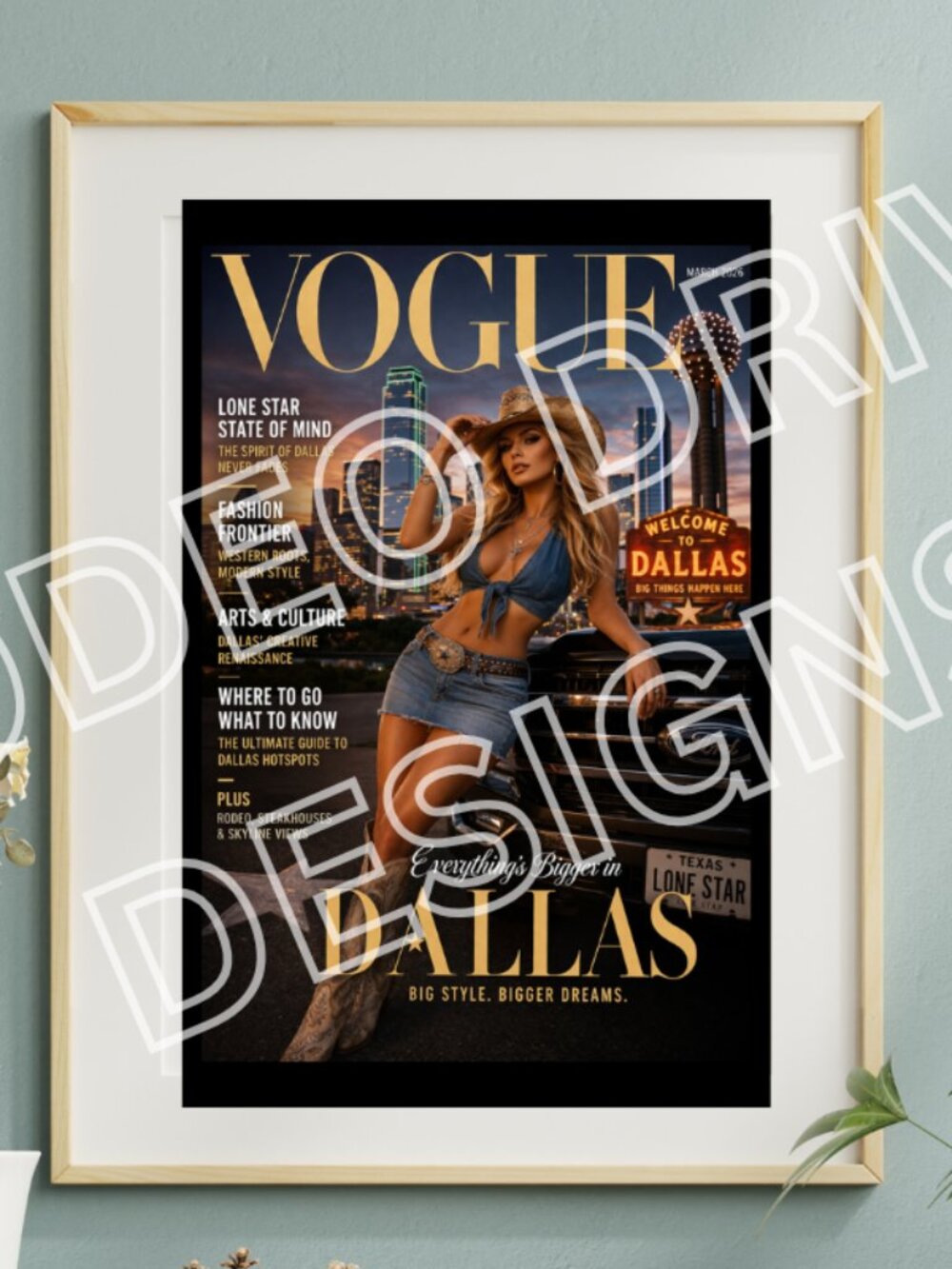 Vogue Inspired Dallas 11x17 Print